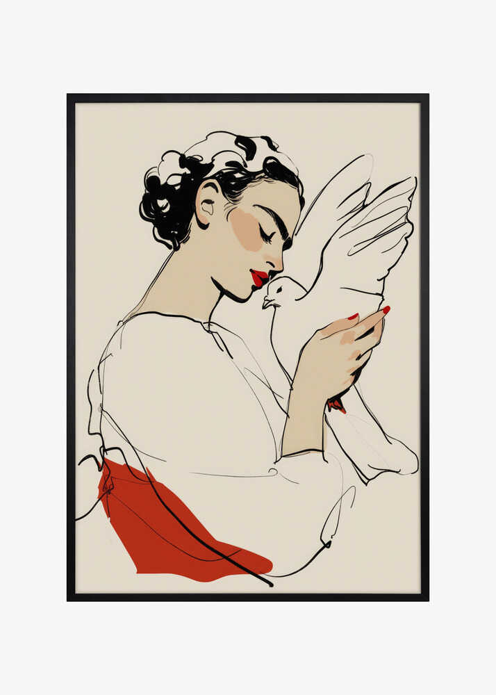 Peaceful Woman with Dove