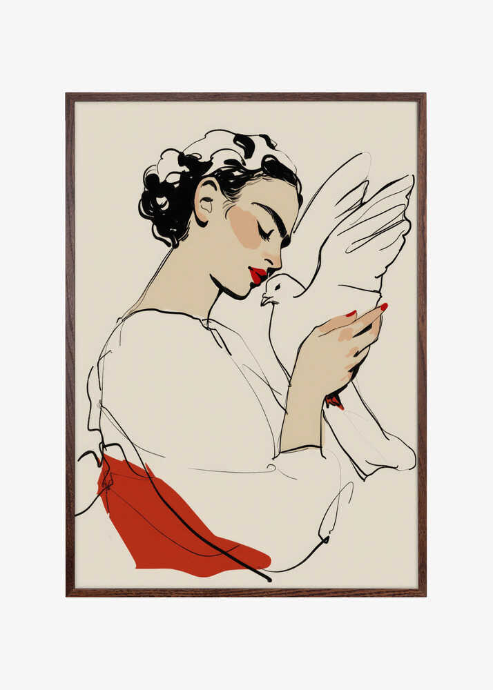 Peaceful Woman with Dove