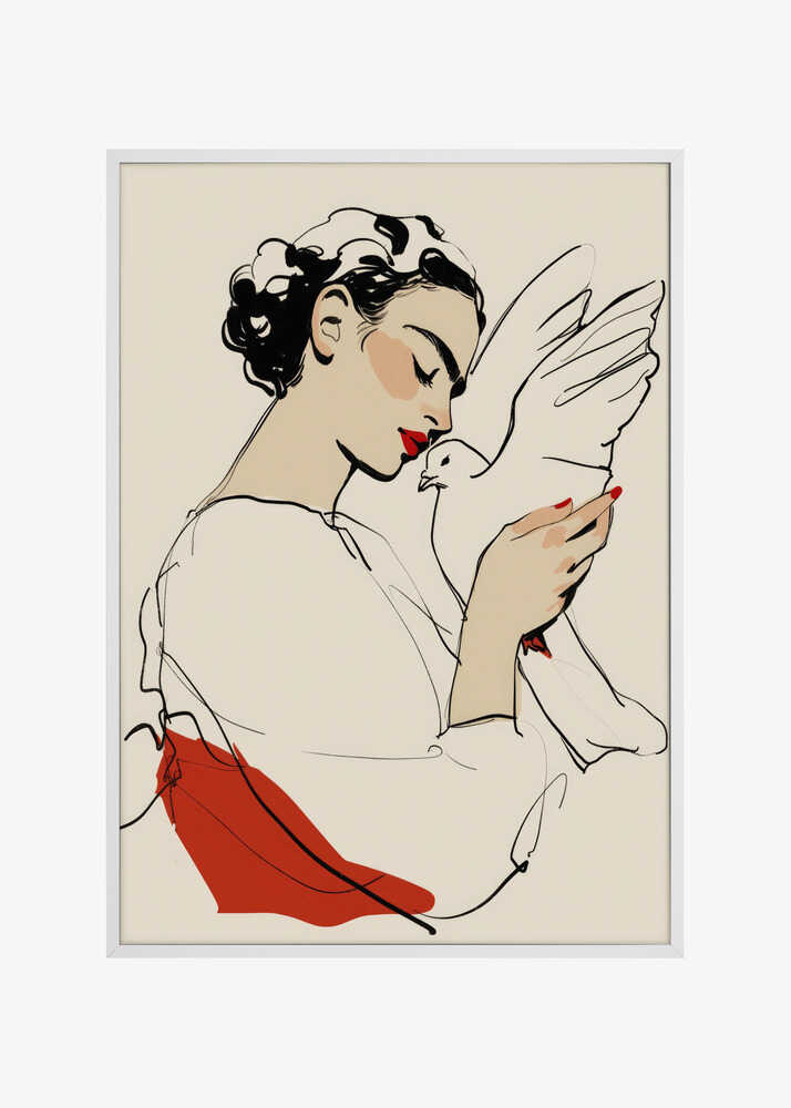 Peaceful Woman with Dove