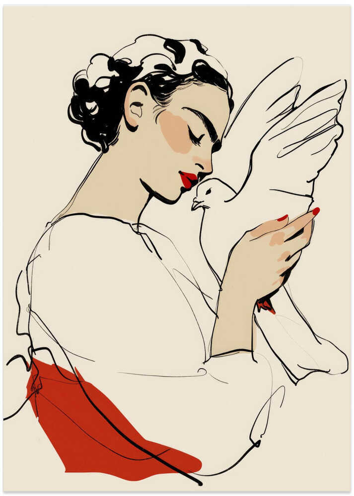 Peaceful Woman with Dove