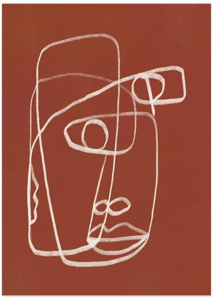 Abstract Terracotta Face