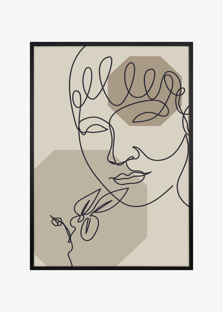 Abstract Face and Flower