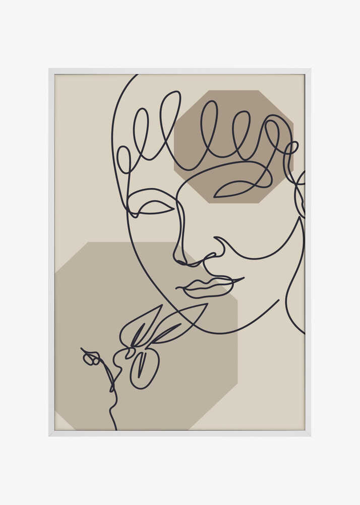 Abstract Face and Flower