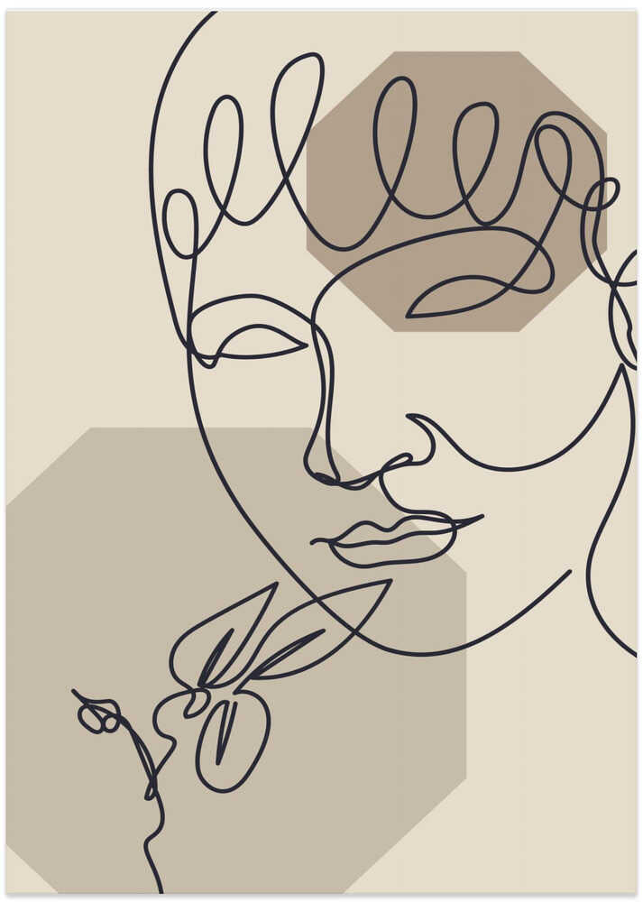 Abstract Face and Flower