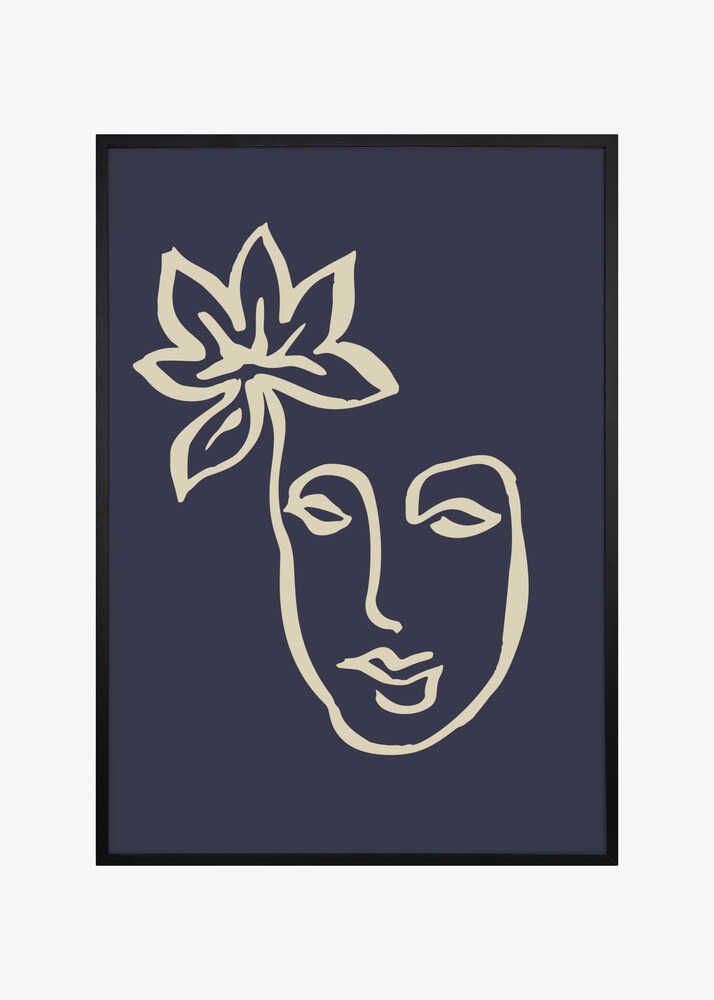 Blooming Face Line Art