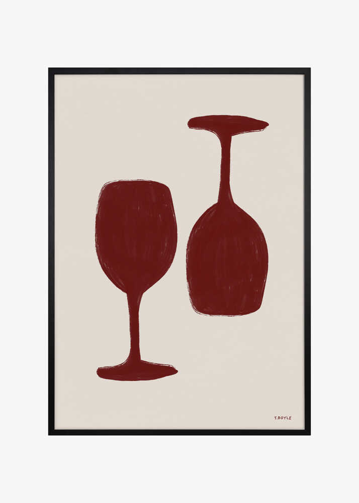Burgundy Glassware Pair