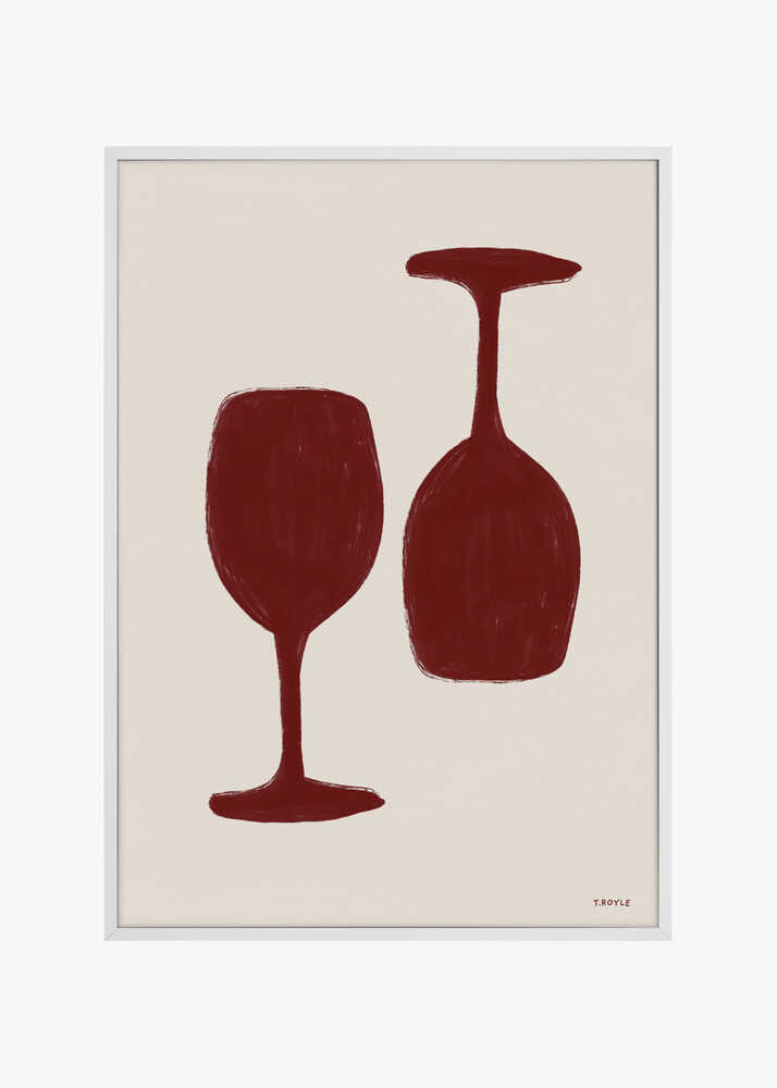 Burgundy Glassware Pair