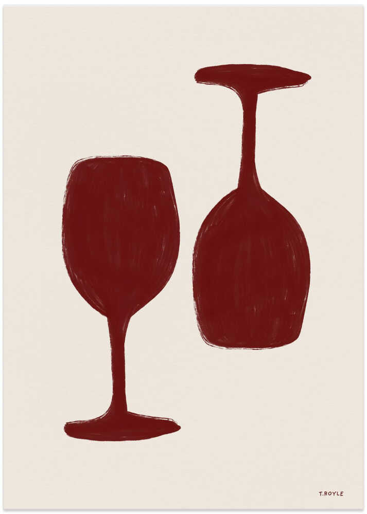 Burgundy Glassware Pair