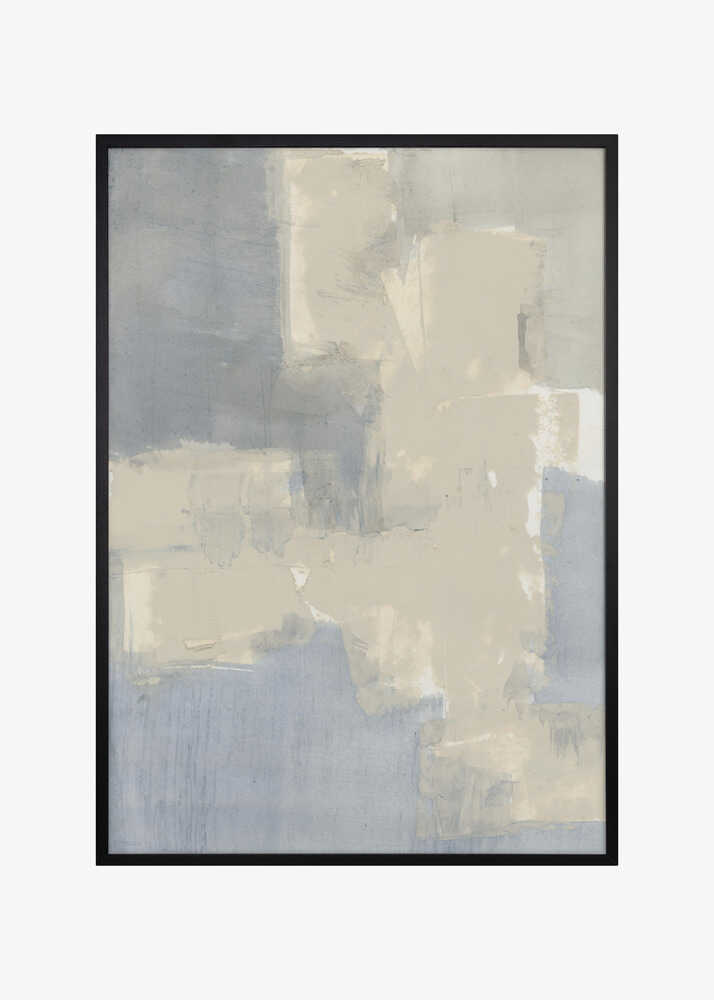 Muted Blue Beige Abstract