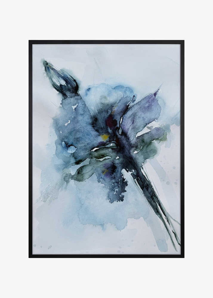 Blue Watercolor Bloom