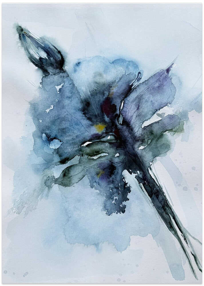 Blue Watercolor Bloom