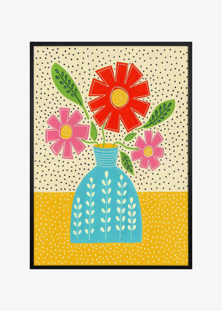 Bright Flowers In Vase