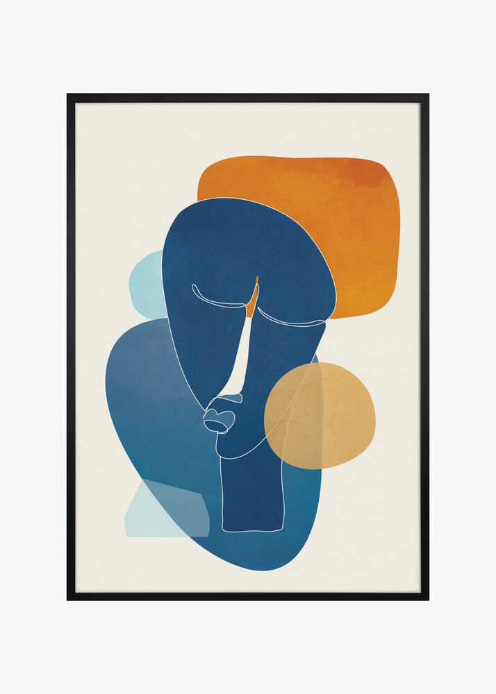 Blue Orange Abstract Profile