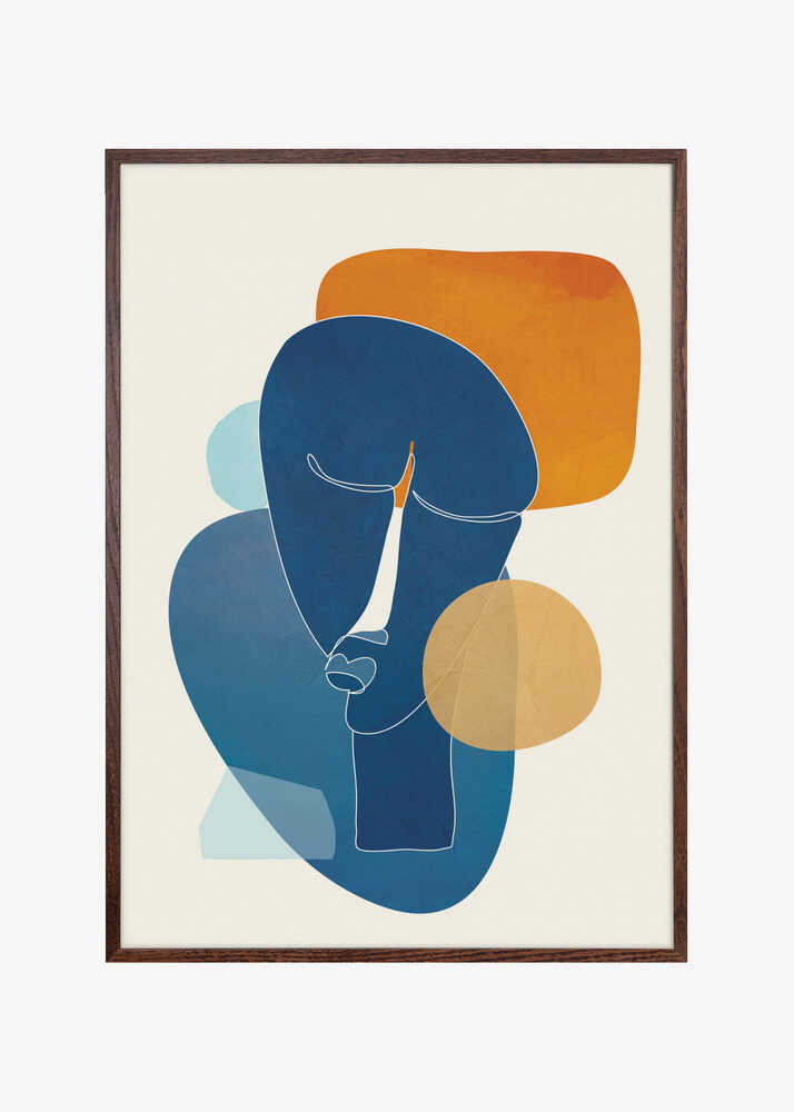 Blue Orange Abstract Profile