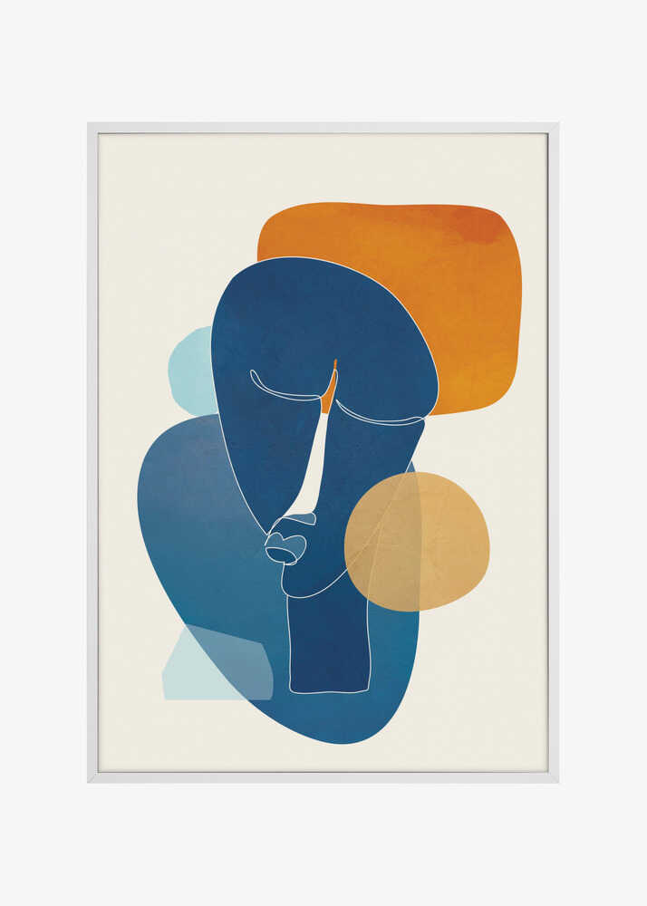 Blue Orange Abstract Profile