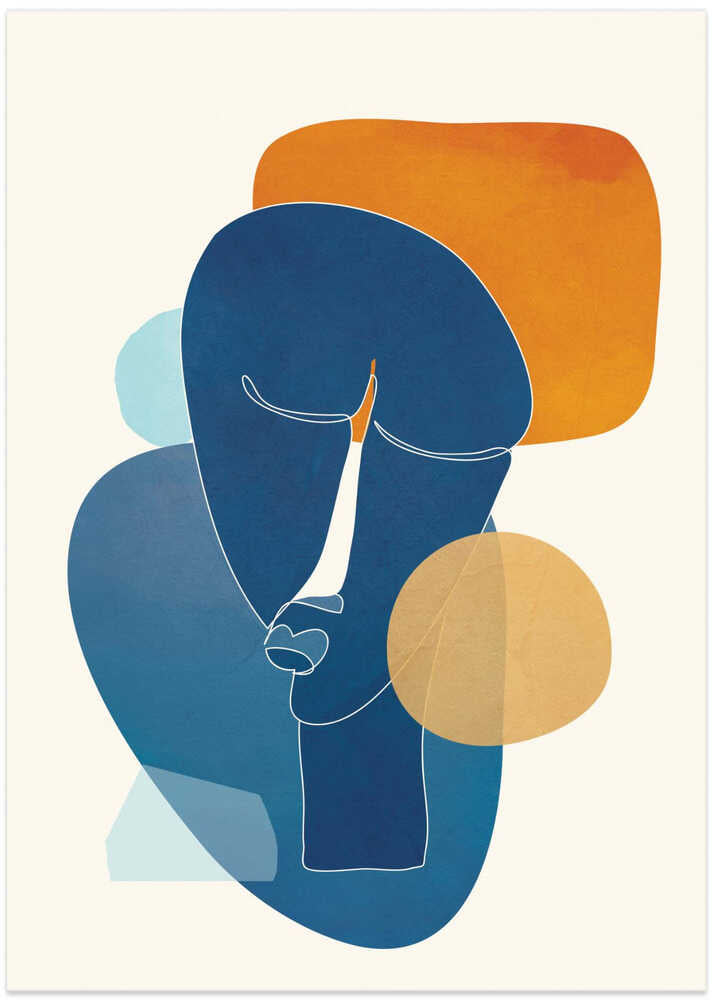 Blue Orange Abstract Profile