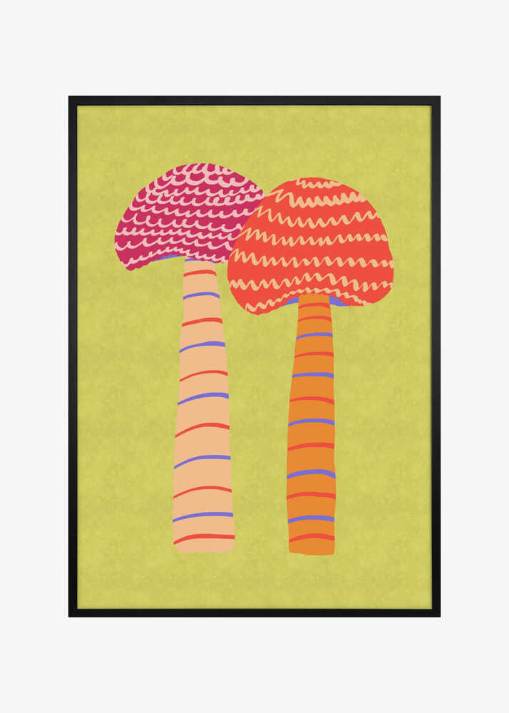Whimsical Striped Mushrooms