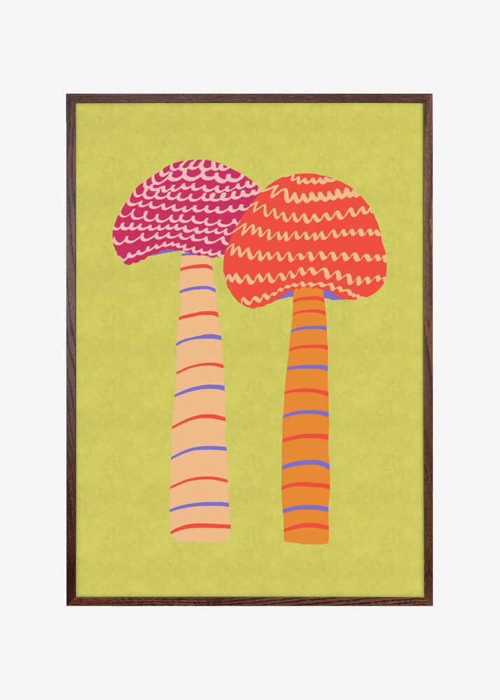 Whimsical Striped Mushrooms