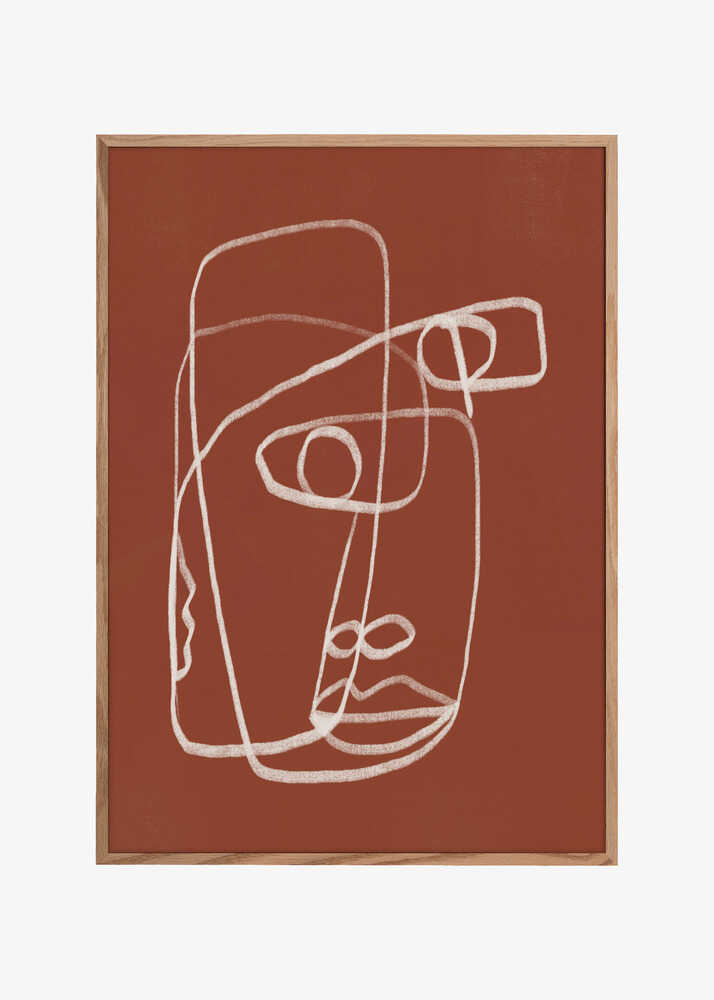 Abstract Terracotta Face