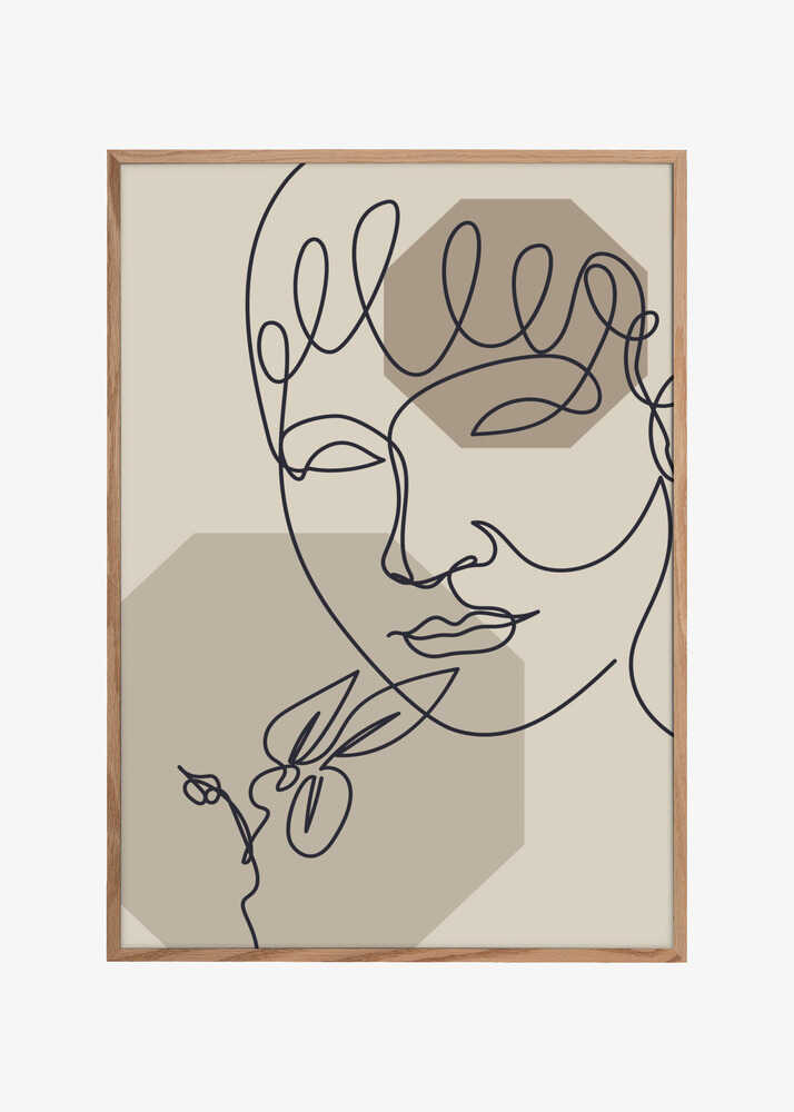 Abstract Face and Flower