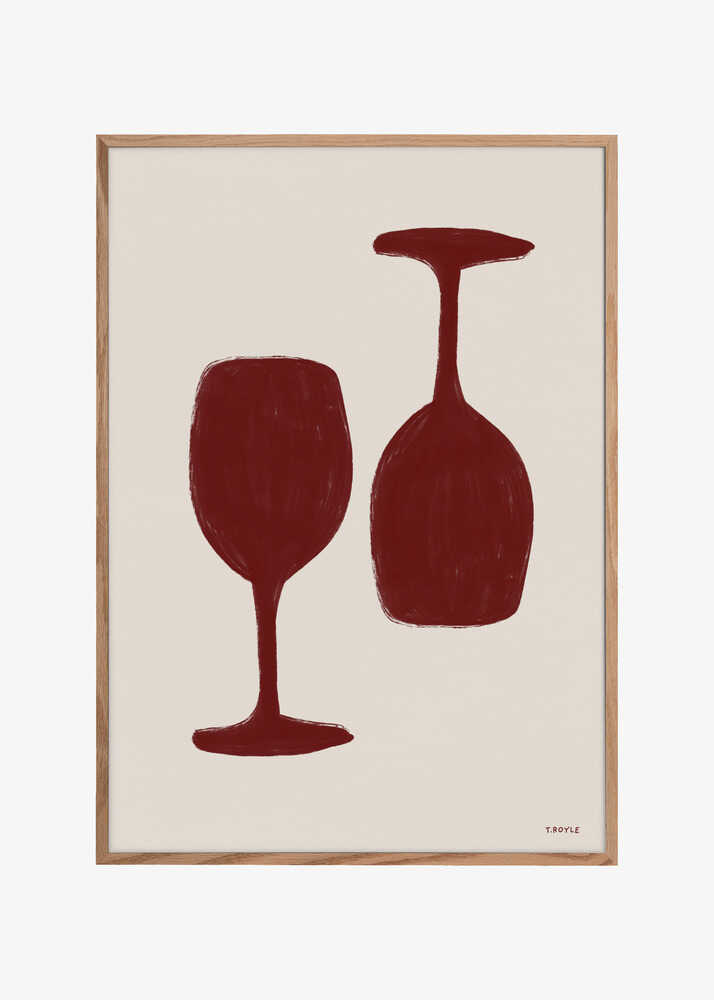 Burgundy Glassware Pair