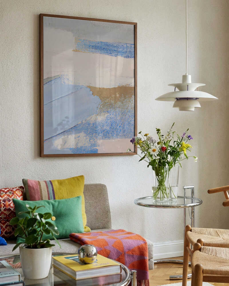 Soft Blue Gold Abstract