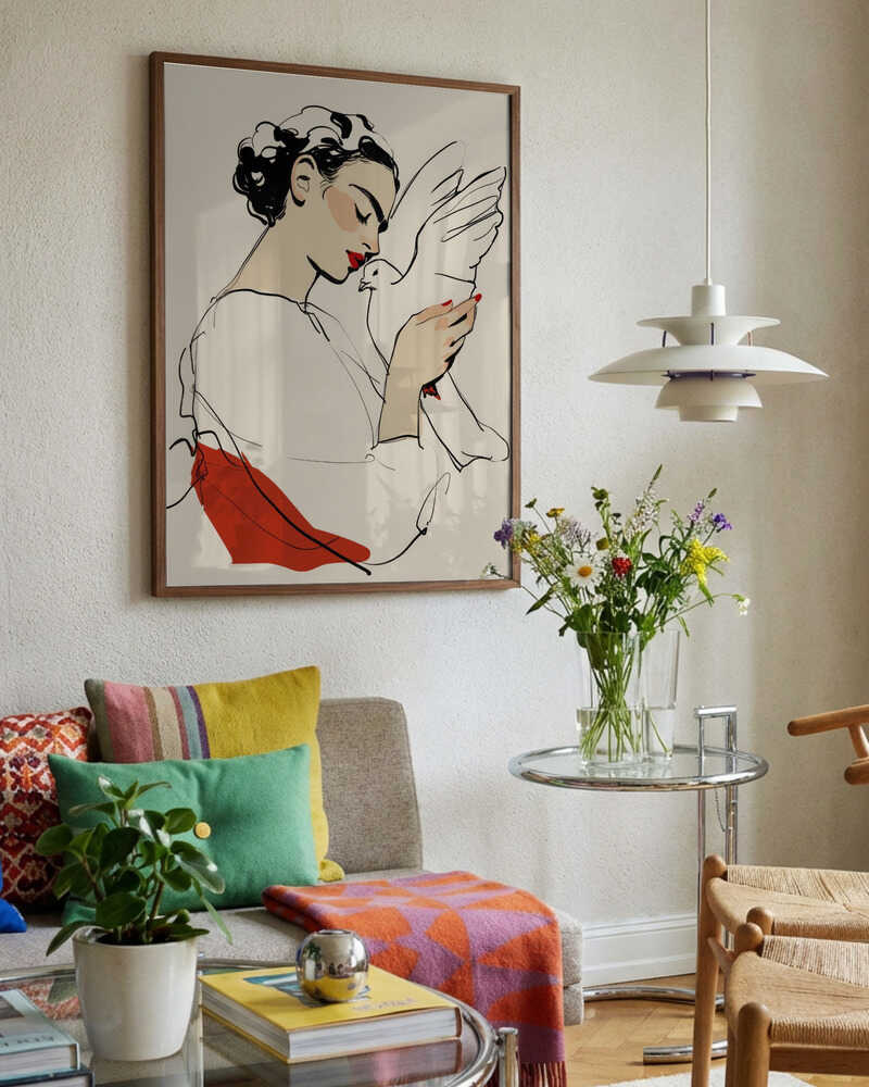 Peaceful Woman with Dove