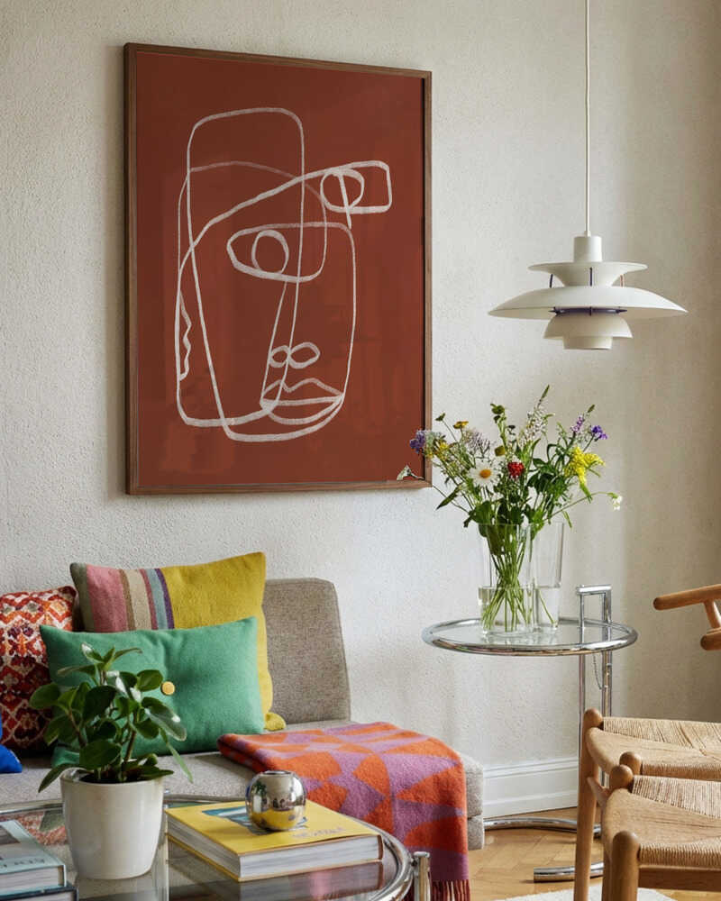 Abstract Terracotta Face