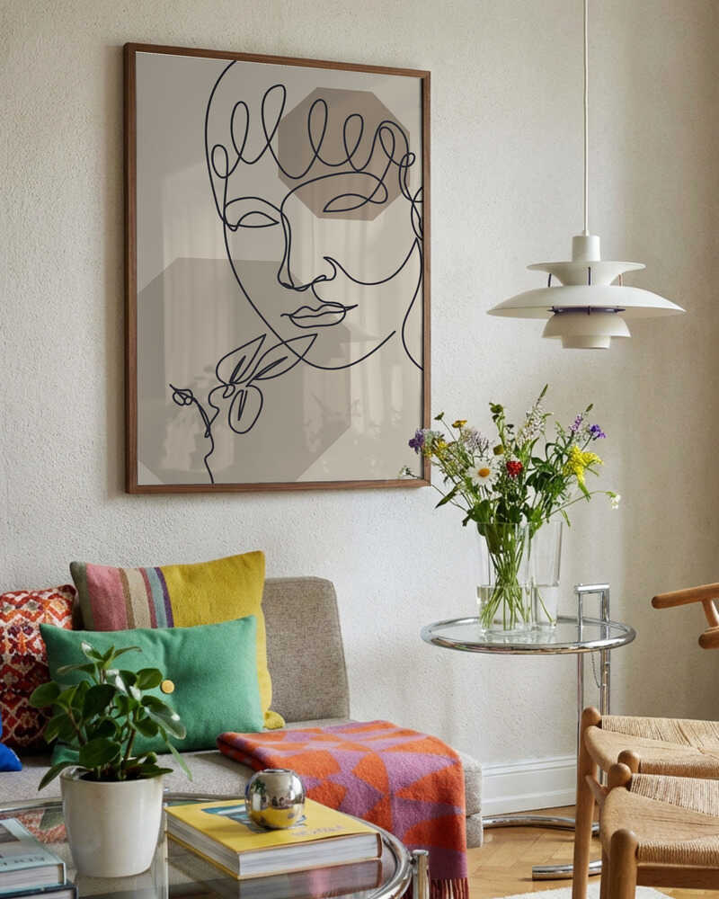 Abstract Face and Flower