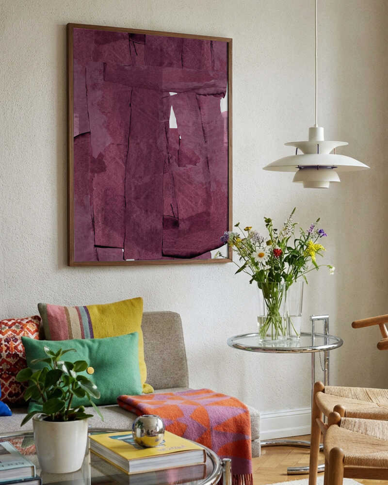 Deep Red Abstract Layers