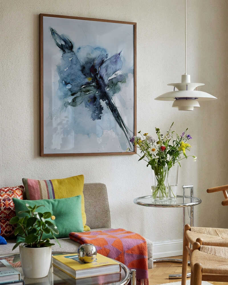 Blue Watercolor Bloom