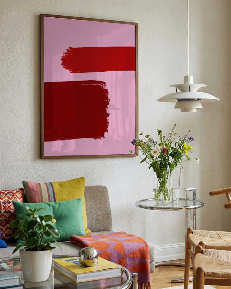 Bold Red Brushstrokes