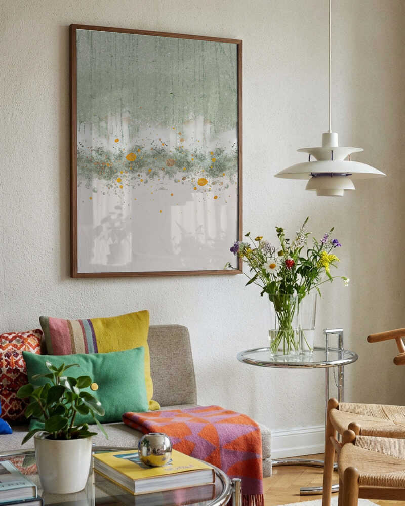 Textured Sage Gold Abstract