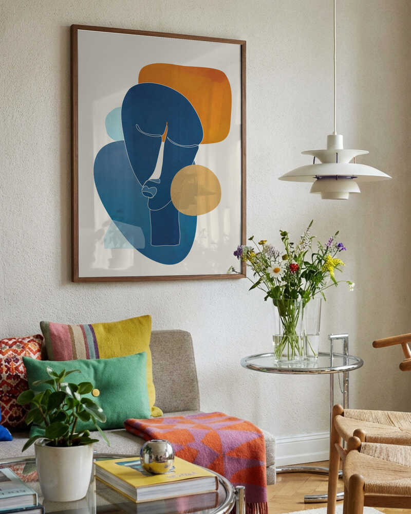 Blue Orange Abstract Profile