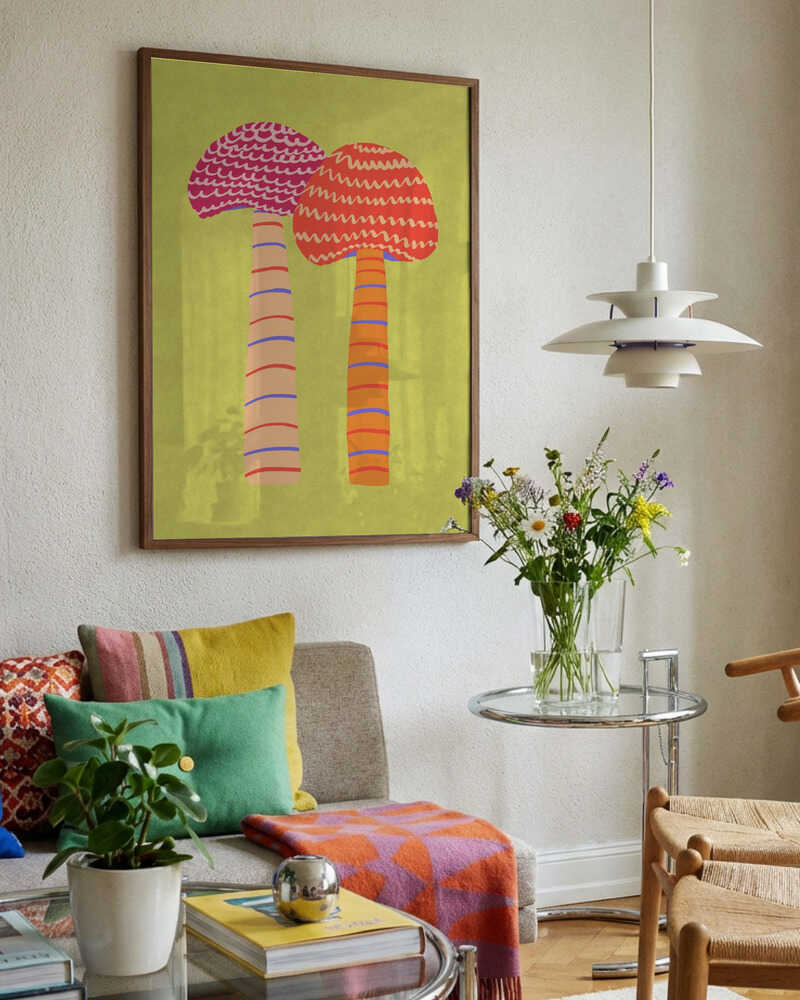 Whimsical Striped Mushrooms